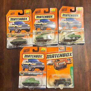 Matchbox M4 A3 Sherman Tank Die-Cast Military Vehicles Lot Of 5 on card